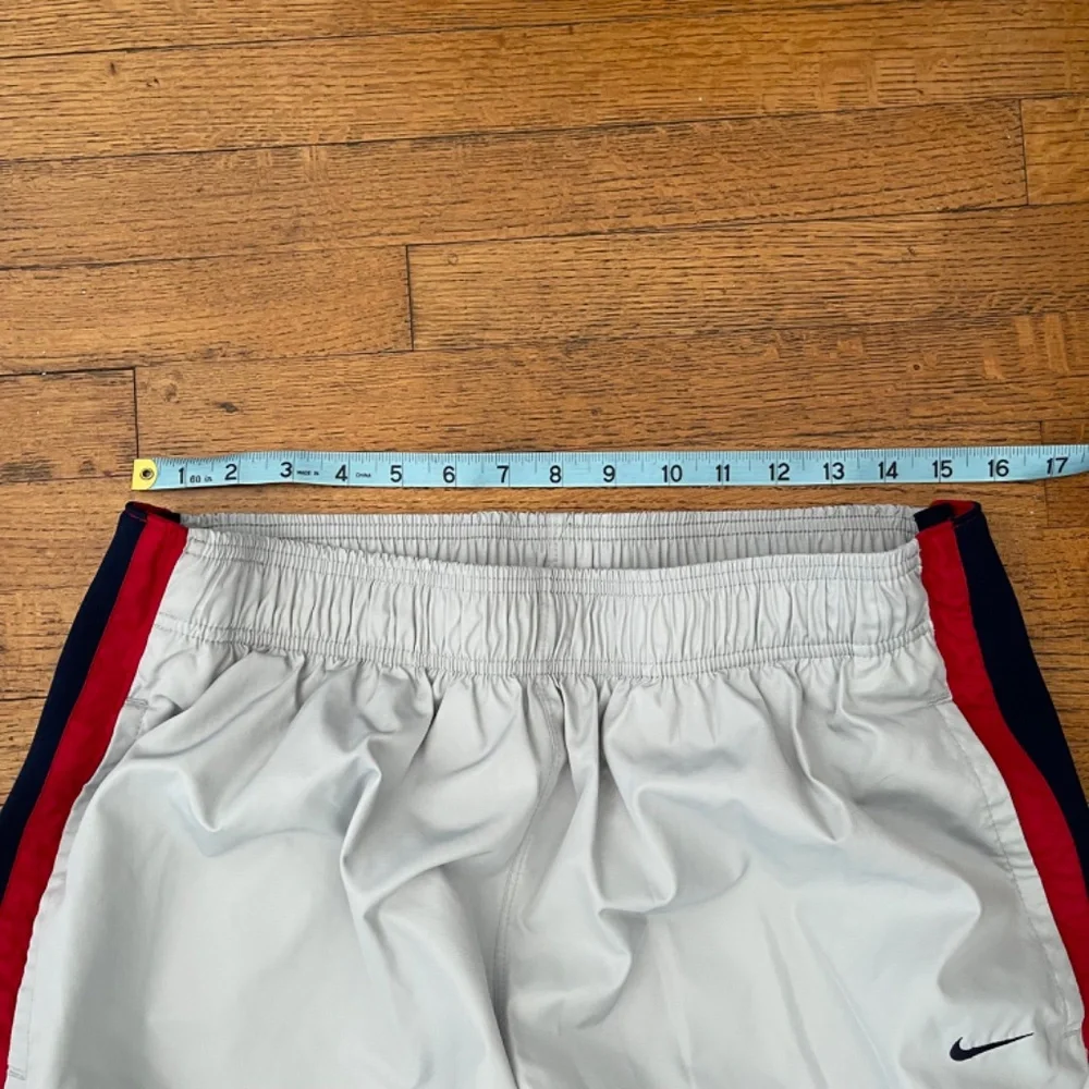 EUC VTG NIKE Gray Pants with Navy & Burgundy Trim Break Away Basketball SZ XL